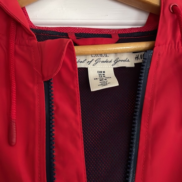 H&M Men's Windbreaker Jacket with hood Multi-coloured Size Medium - Picture 3 of 7